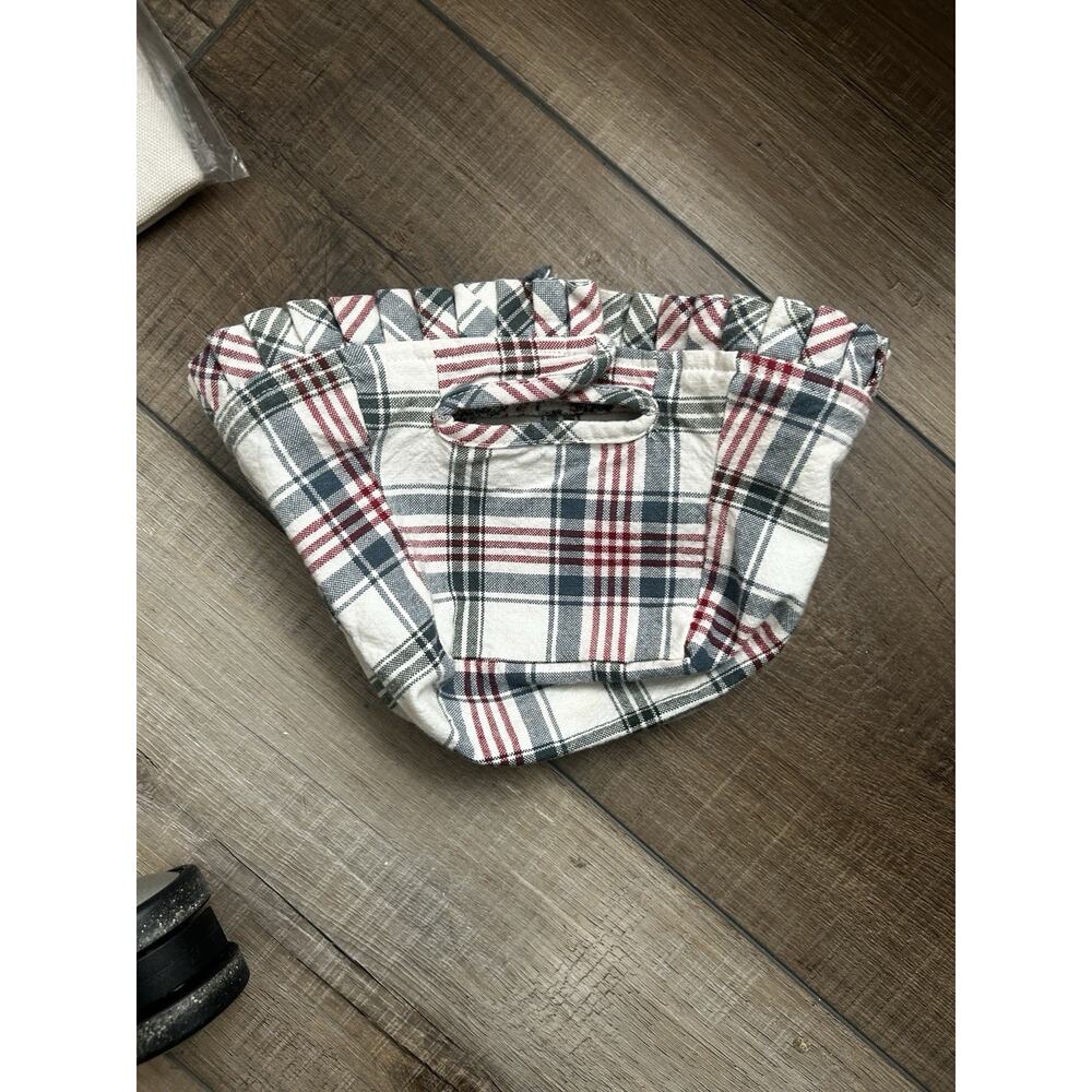 Longaberger Market Plaid Liner for Small Key Basket Over the edge